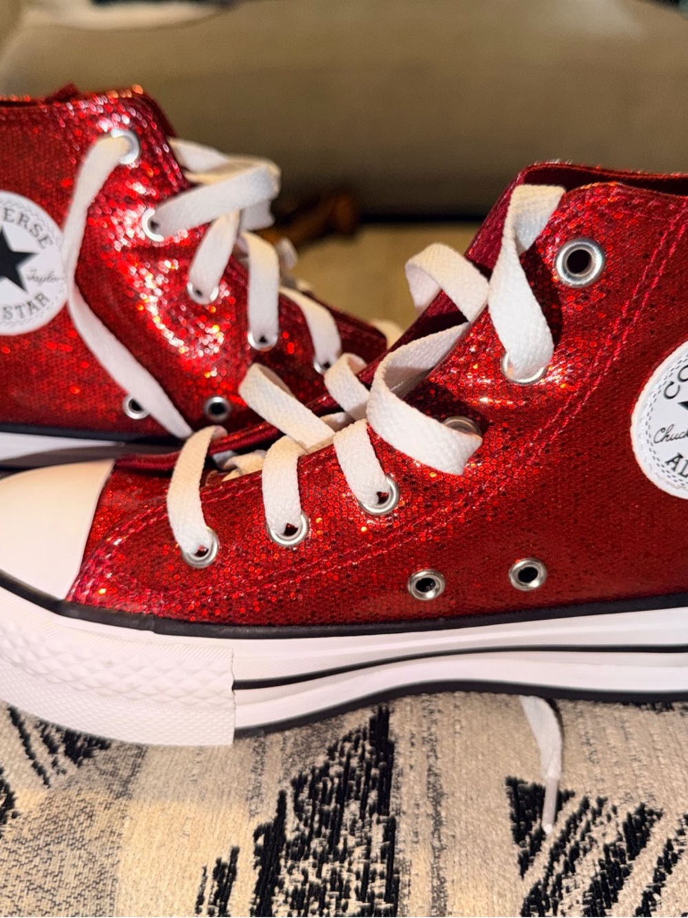 Converse High Top Sneakers - Bright Red with White Laces